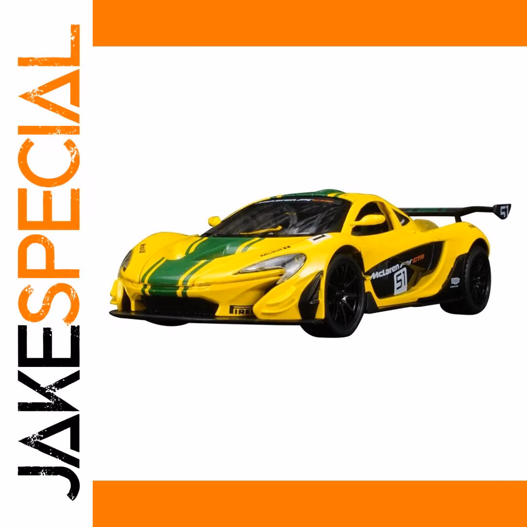 1:24 P1 GT Alloy Car Model - White with Stripes - Image 5