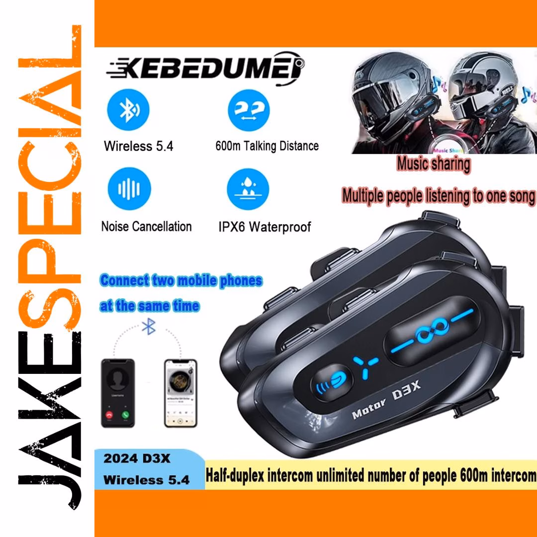 D3X Bluetooth Headset for Motorcycle Helmets