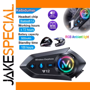 Motorcycle Bluetooth 5.4 Headset with RGB Light
