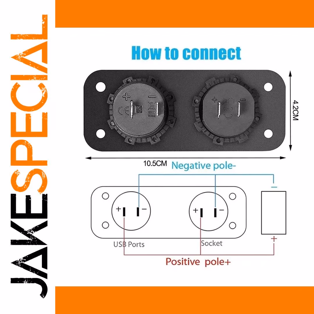 Dual USB Socket Panel with Voltage Meter - Image 4