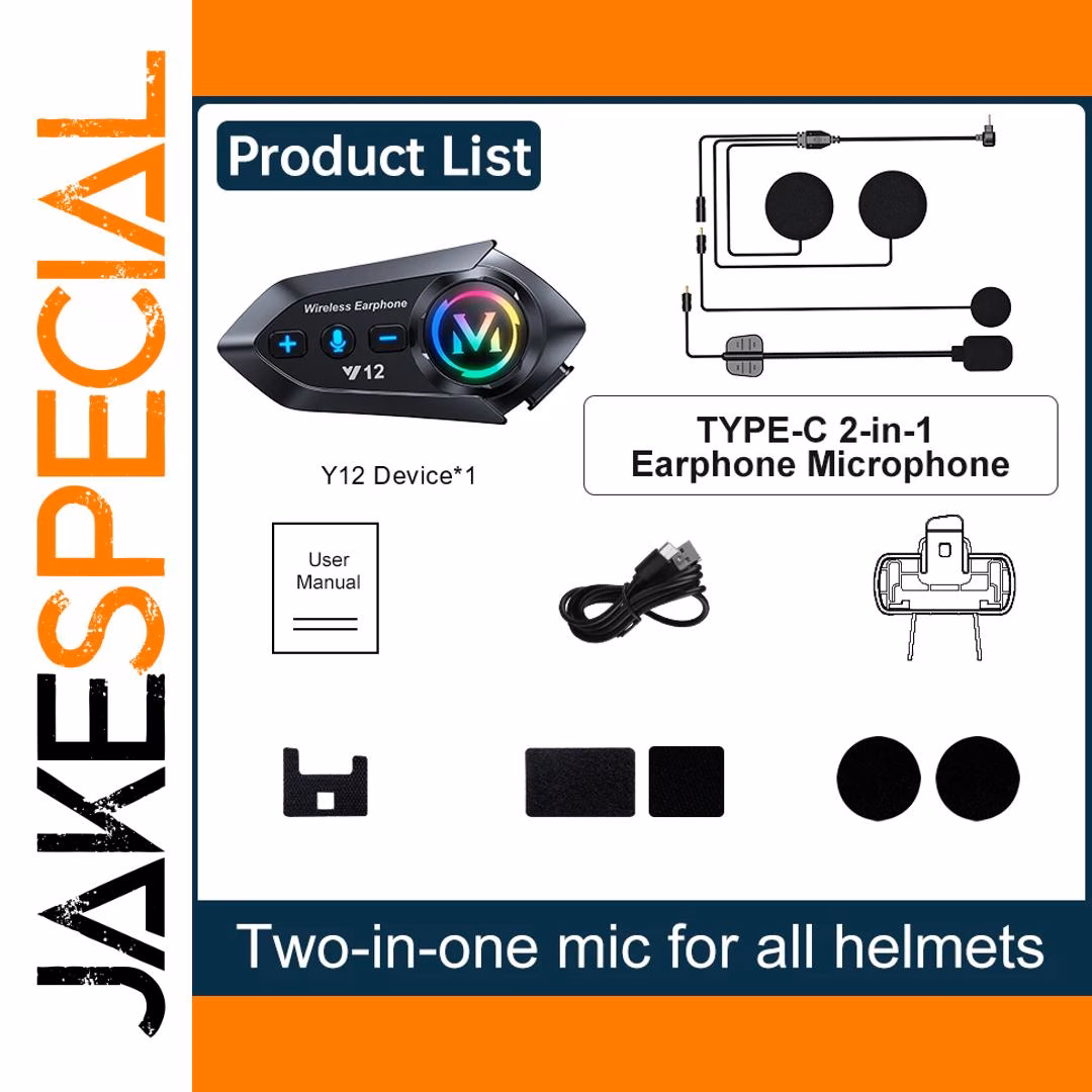 Motorcycle Bluetooth 5.4 Headset with RGB Light - Image 9