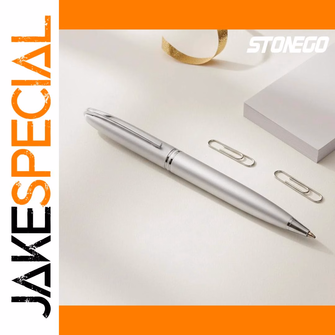 Retractable Metal Ballpoint Pen Silver 1.0mm - Image 8