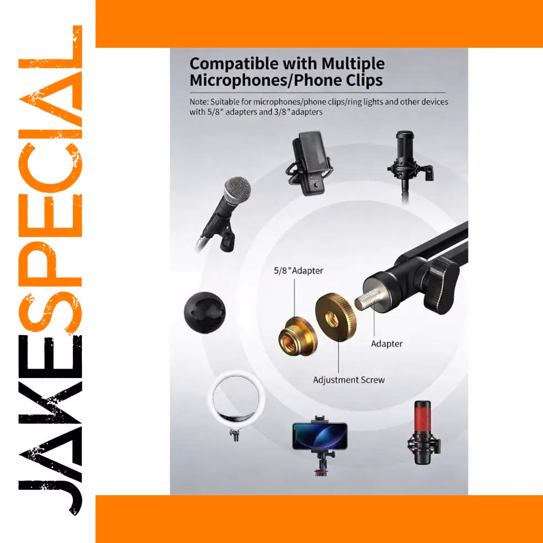 B03F Aluminum Microphone Stand with Adapters - Image 4