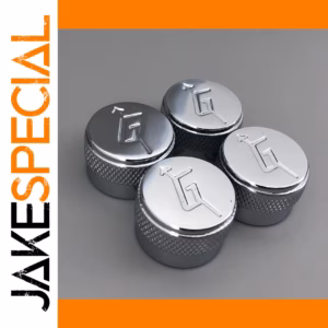 Chrome Black Knob Set for Electric Guitars