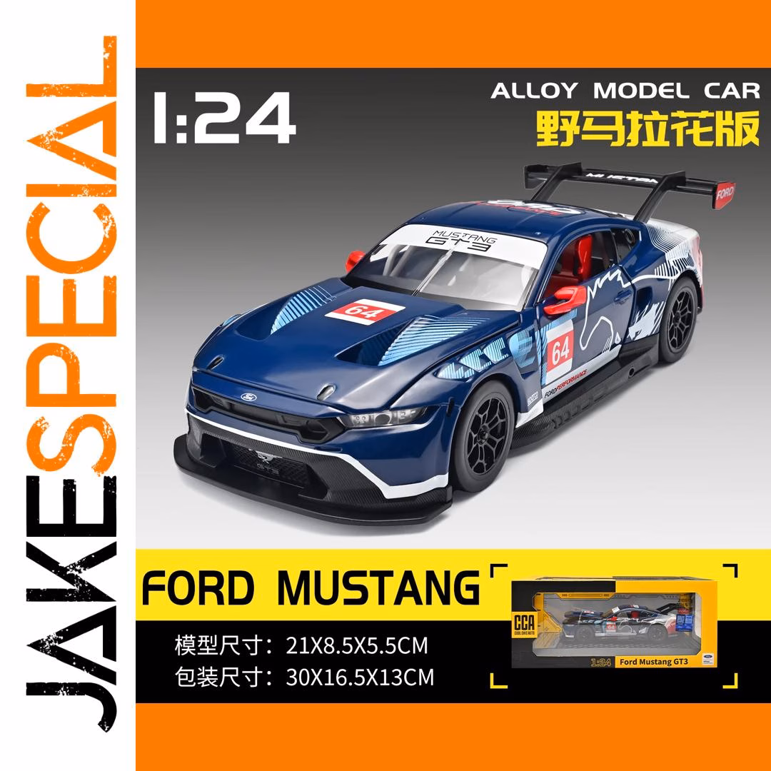 1:24 Mustang Stripes Diecast Model Collectible - Image 6