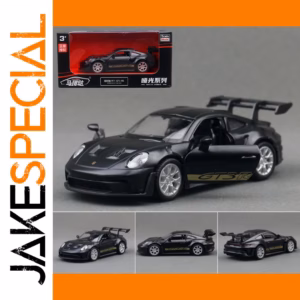 1:36 Scale Porsche 911 GT3 RS Model Black Gold