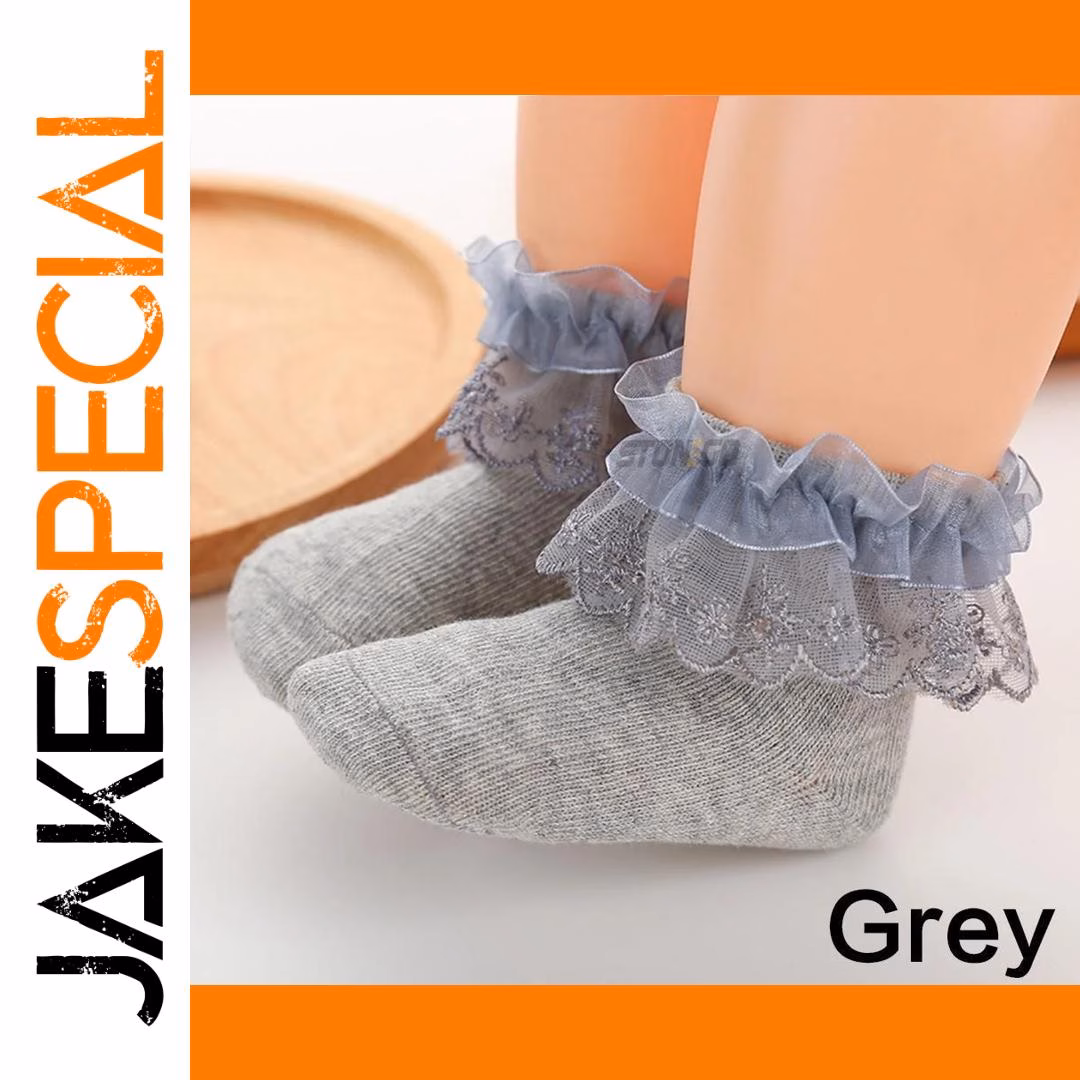 Baby Girls Lace Cotton Short Socks Set - Image 7