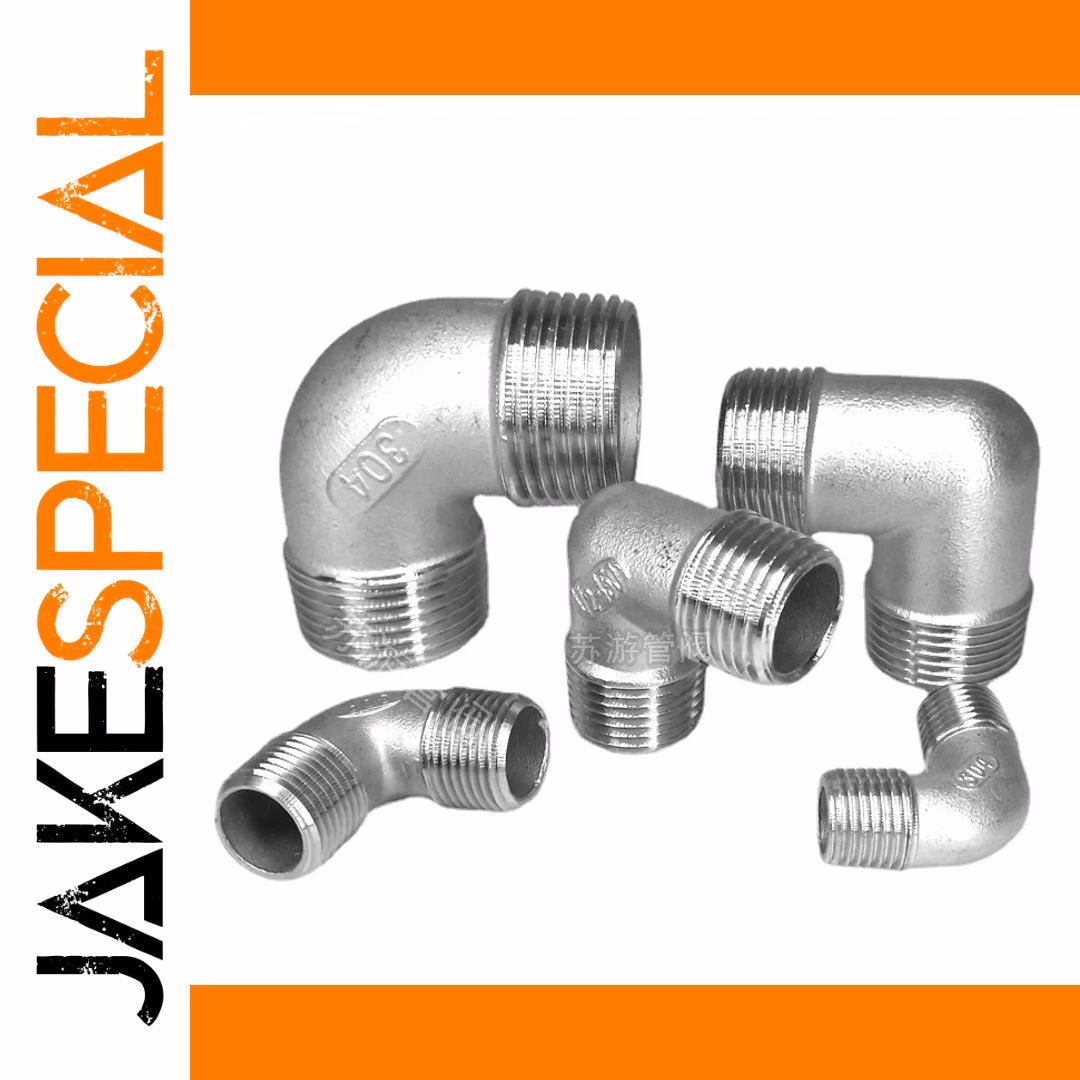 90-Degree Elbow Pipe Fitting Connector 304 SS