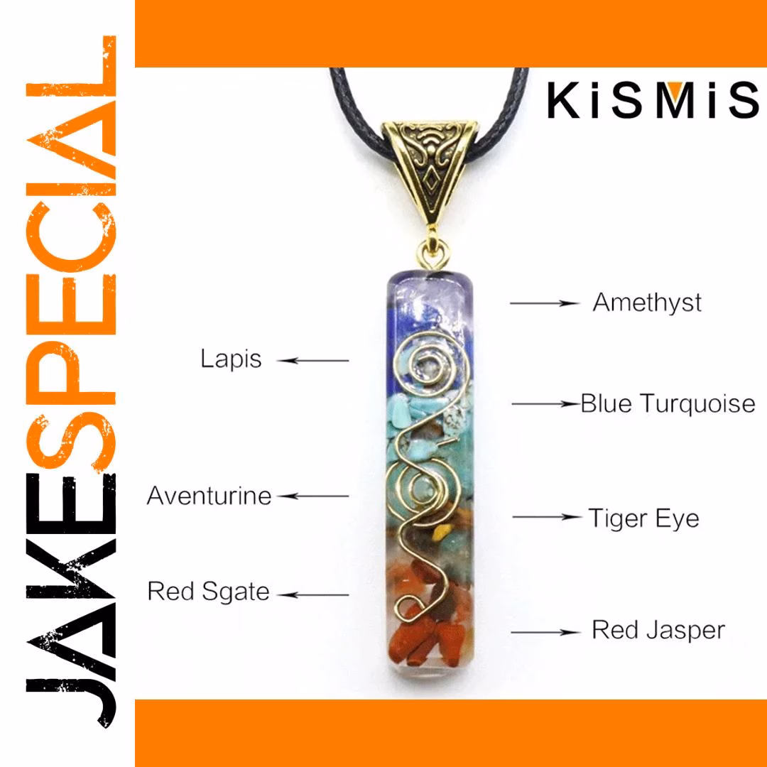 Colored Gravel Crystal Drop Pendant Necklace - Image 3