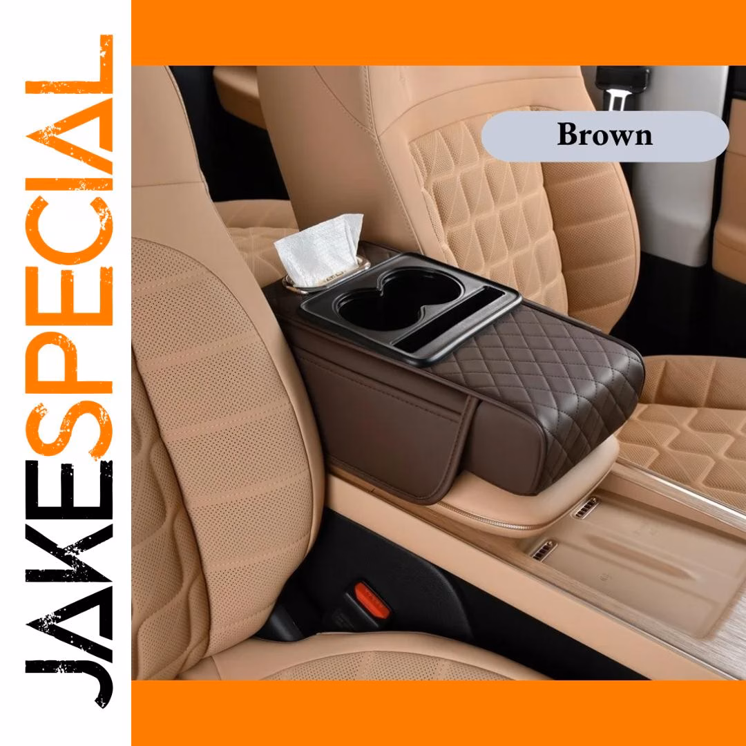 Car Armrest Storage Box with Cup Holder - Image 9