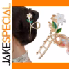 Large Metal Hair Claw Clip with Flower Design