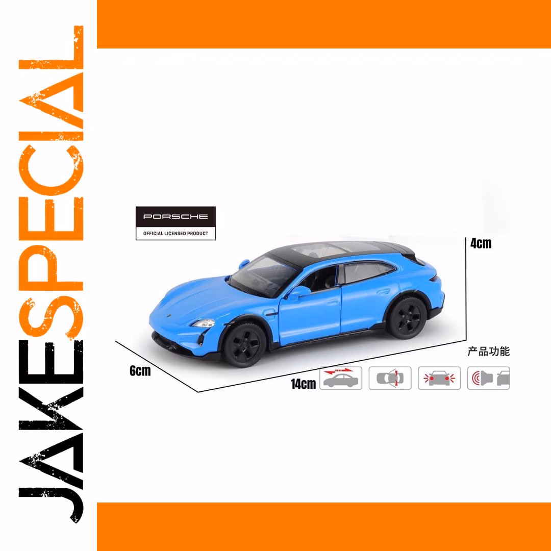 1:36 Porsche Taycan Diecast Model in Blue – Image 6