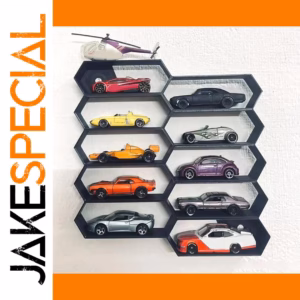 3D Printed Car Model Display Rack with 10 Grids