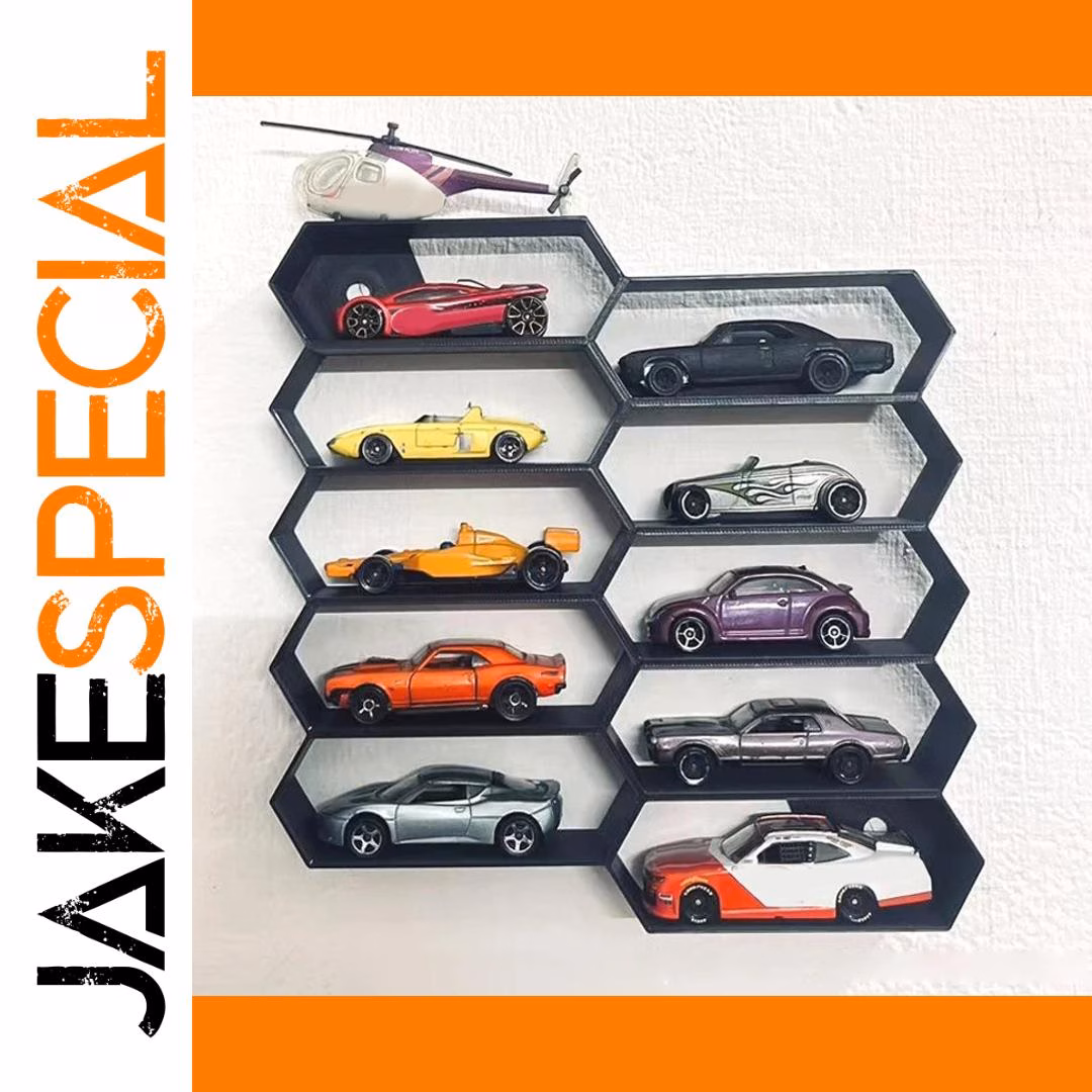3D Printed Car Model Display Rack with 10 Grids