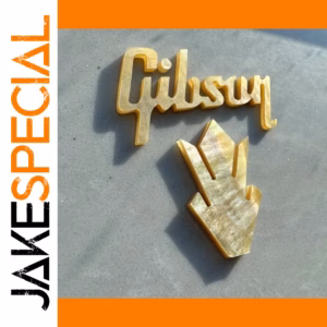 2-Piece Gibson Headstock Decals Gold Crown