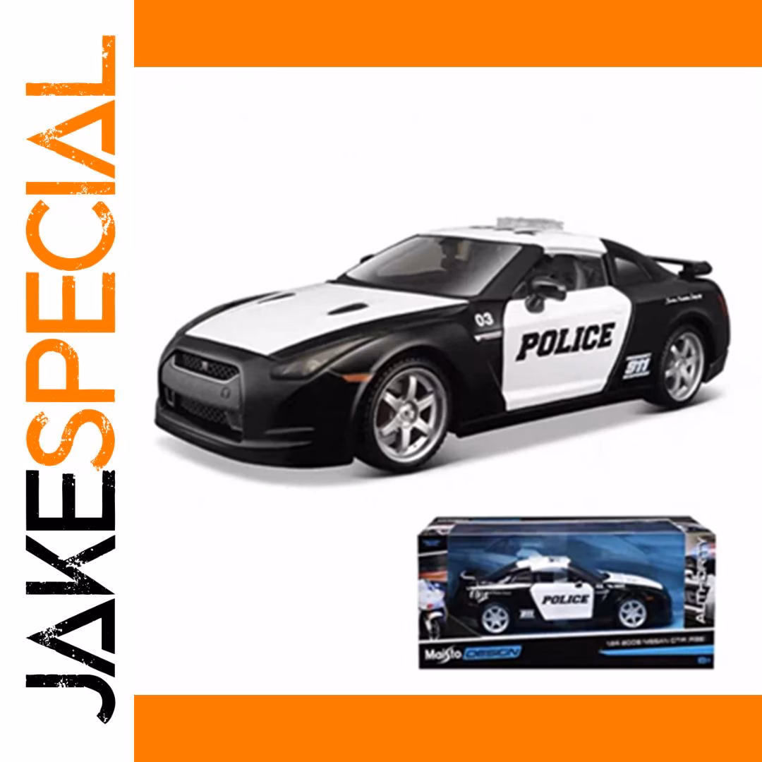 Nissan GTR R35 Police 1:24 Diecast Model - Image 5