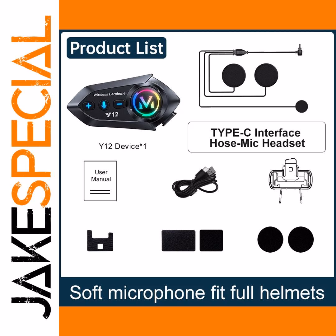 Motorcycle Bluetooth 5.4 Headset with RGB Light - Image 8