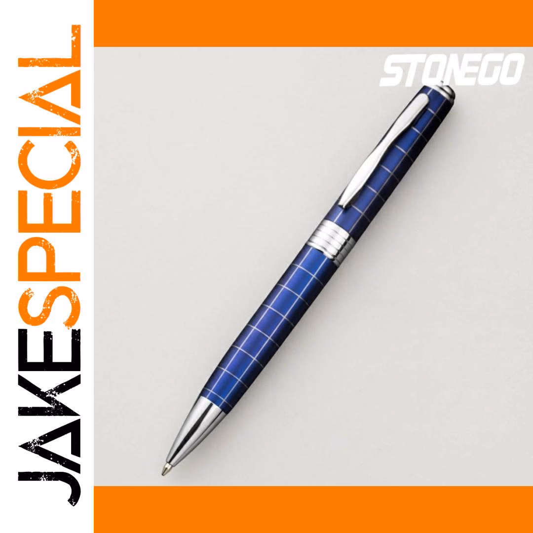 Elegant Blue Metal Ballpoint Pen with Grip - Image 7