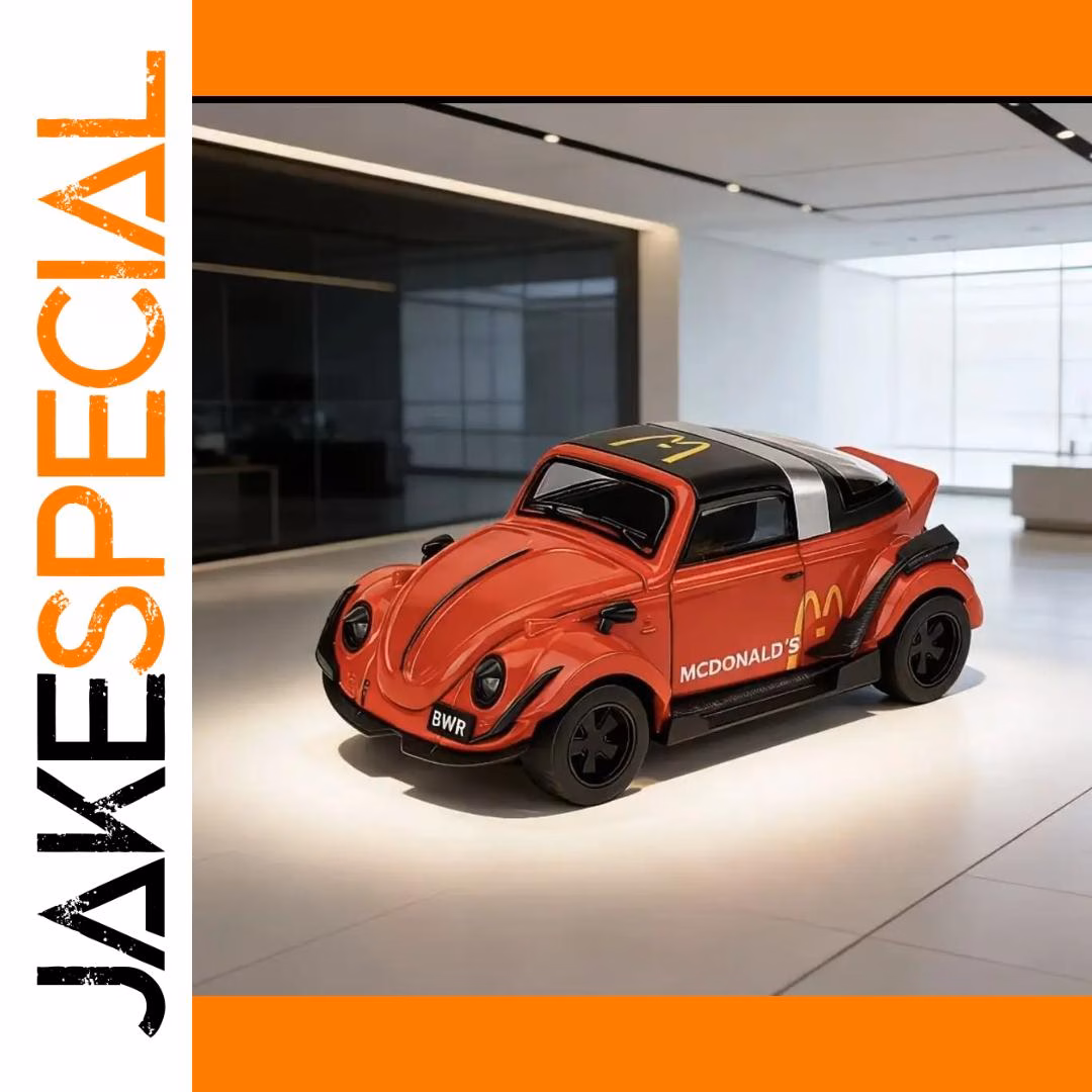 Vibrant Red Volkswagen Beetle Toy Model - Image 4
