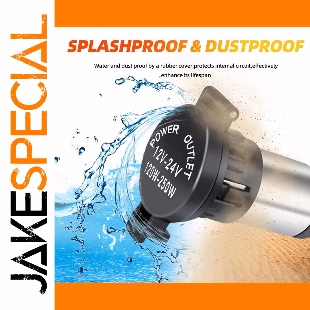 12V-24V Cigarette Lighter Socket Waterproof 250W - Image 3