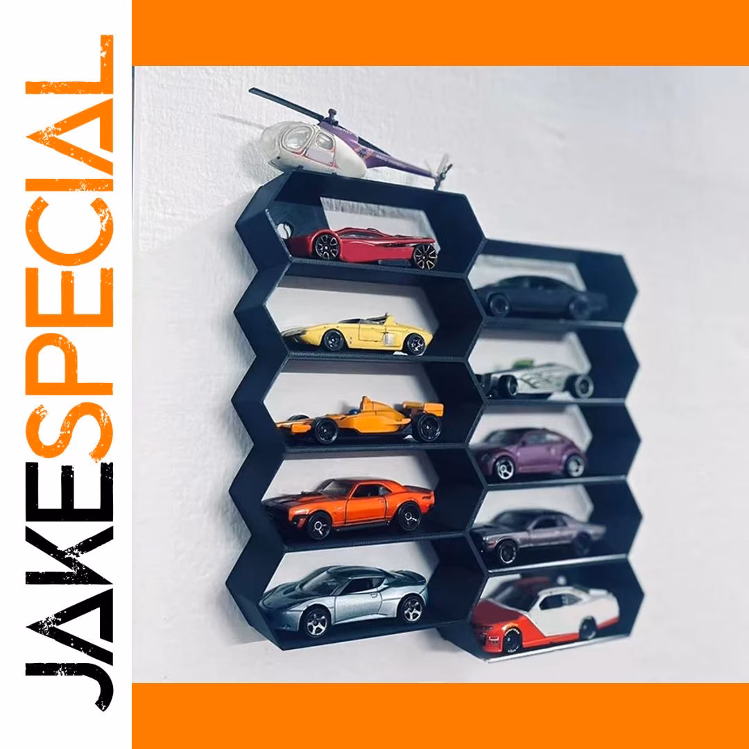 3D Printed Car Model Display Rack with 10 Grids - Image 2