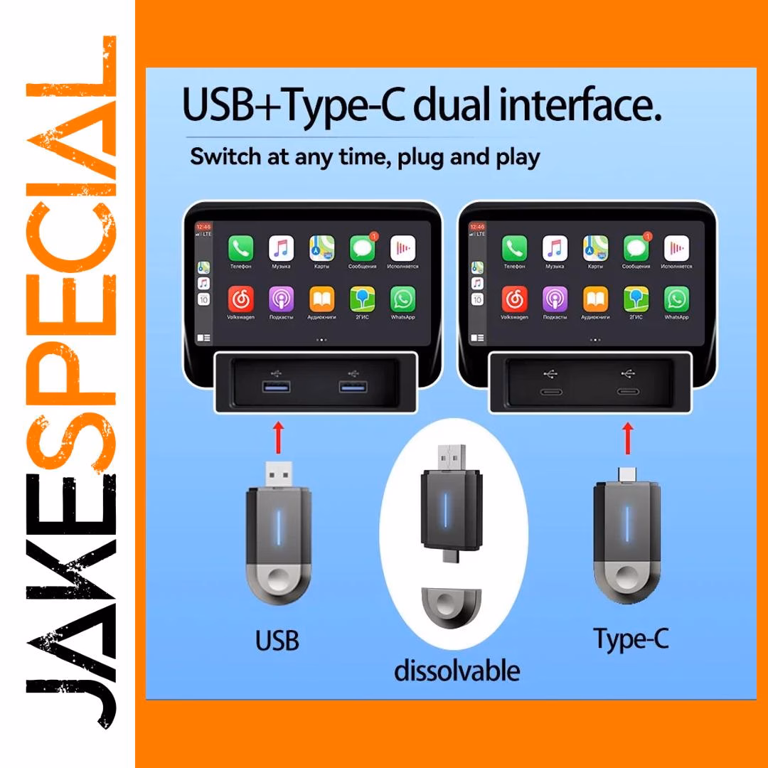2 In1 Wireless CarPlay Android Auto Adapter - Image 4