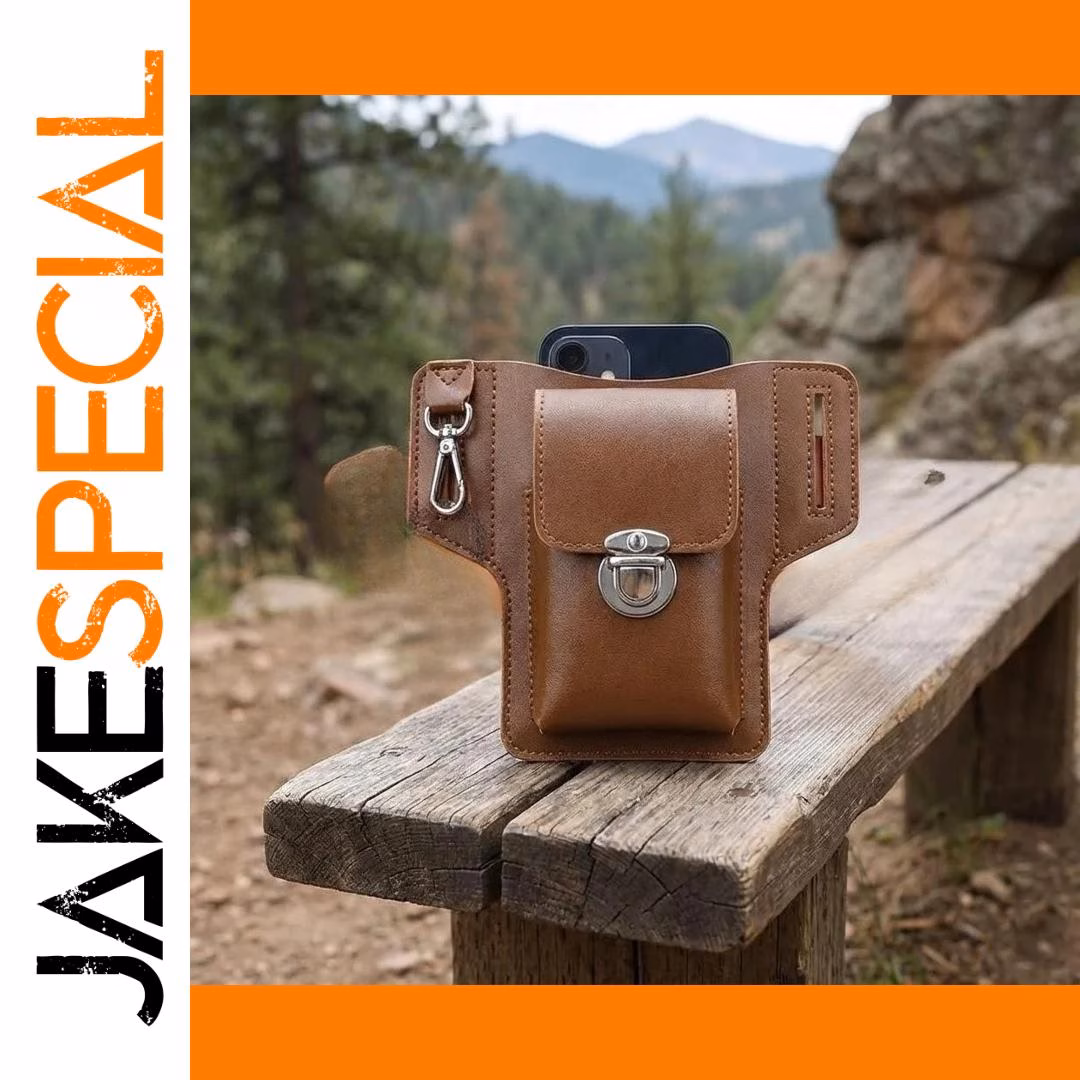 Men's Leather Waist Bag for Phones 5.4-6.9" - Image 7