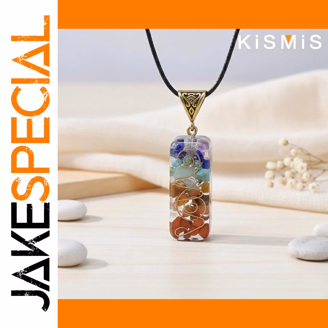 Colored Gravel Crystal Drop Pendant Necklace - Image 8