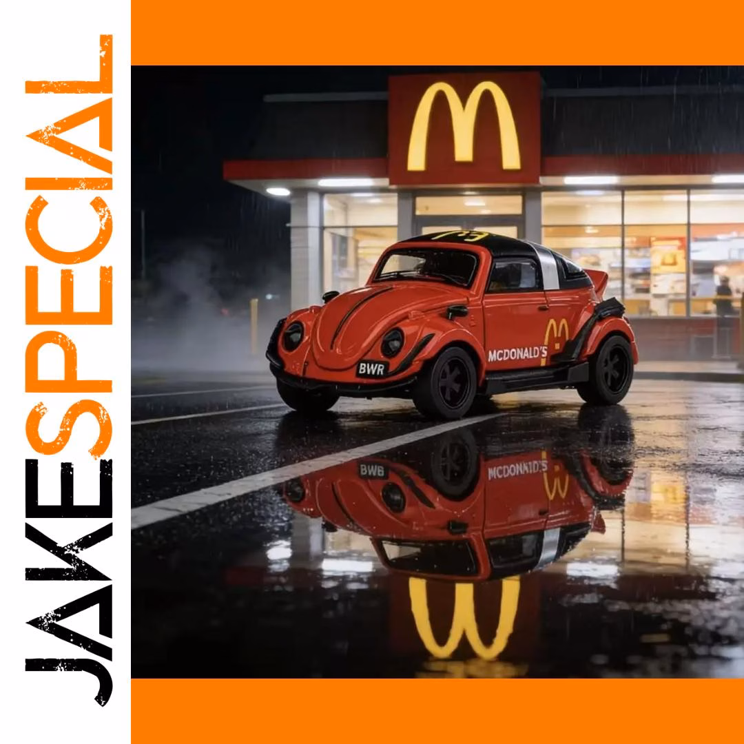 Vibrant Red Volkswagen Beetle Toy Model