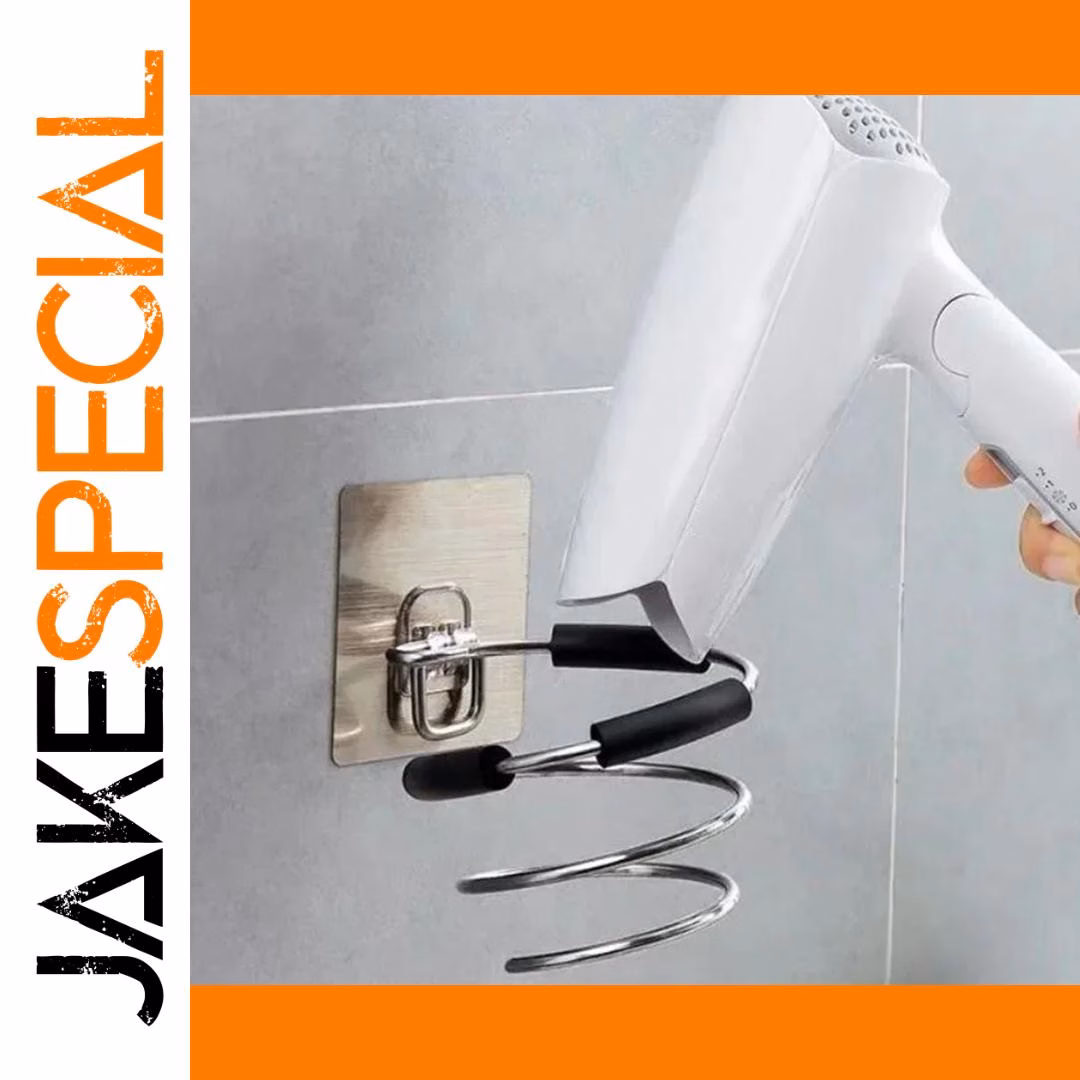 Stainless Steel Wall-Mounted Hair Dryer Stand - Image 4