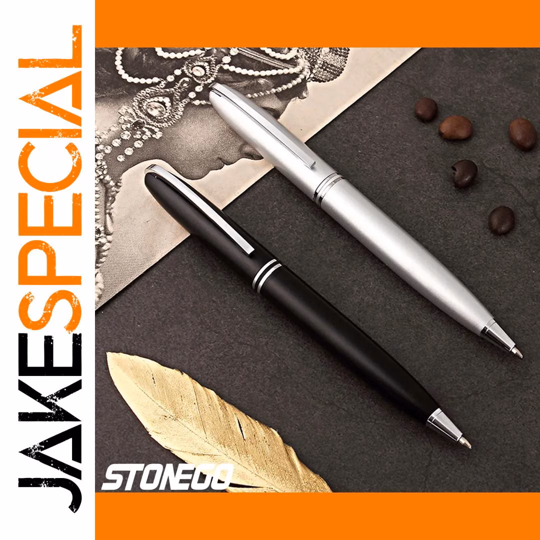 Retractable Metal Ballpoint Pen Silver 1.0mm - Image 3