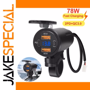 Motorcycle USB Fast Charger with Dual Ports