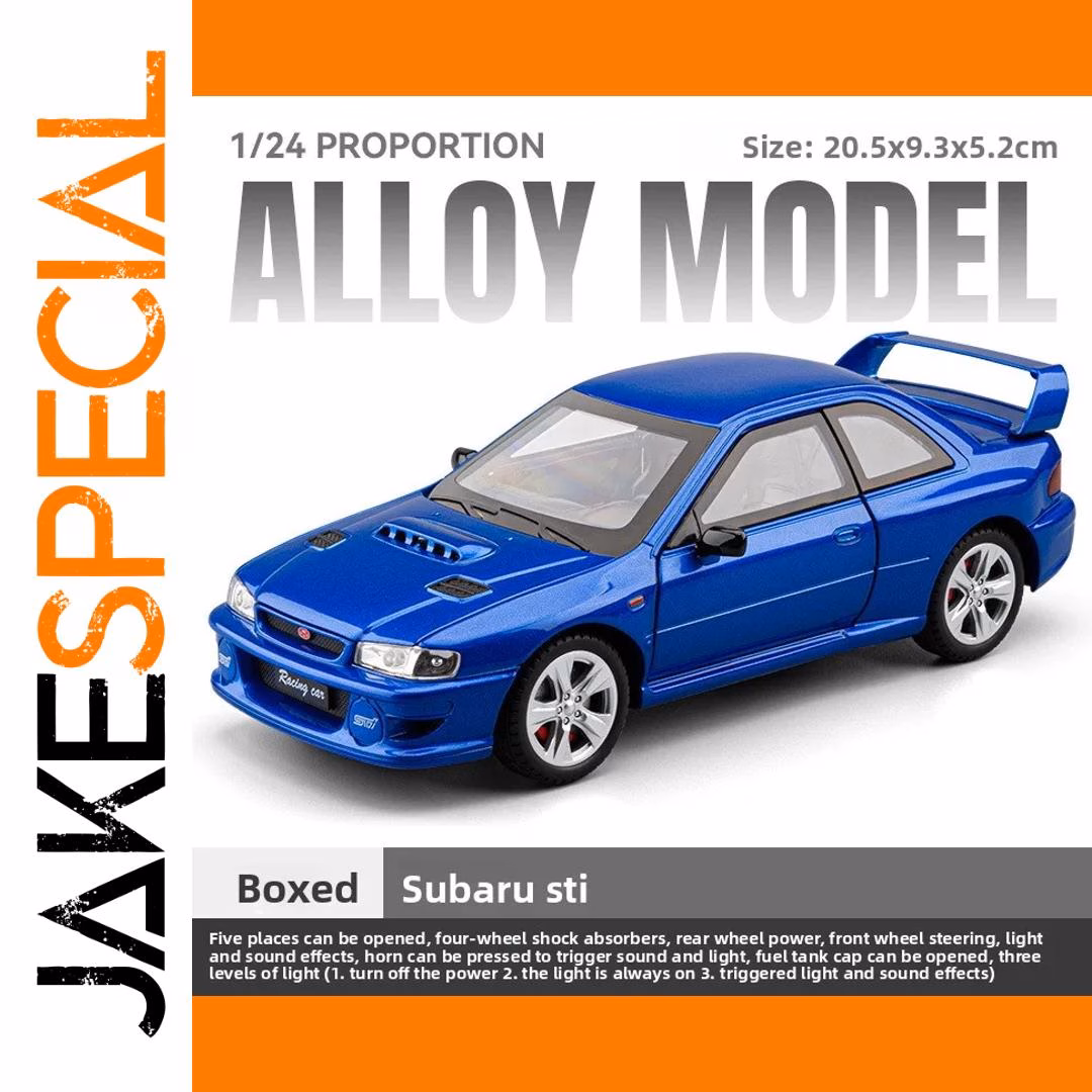 1/24 Scale Diecast Subaru STI Model in Blue – Image 7