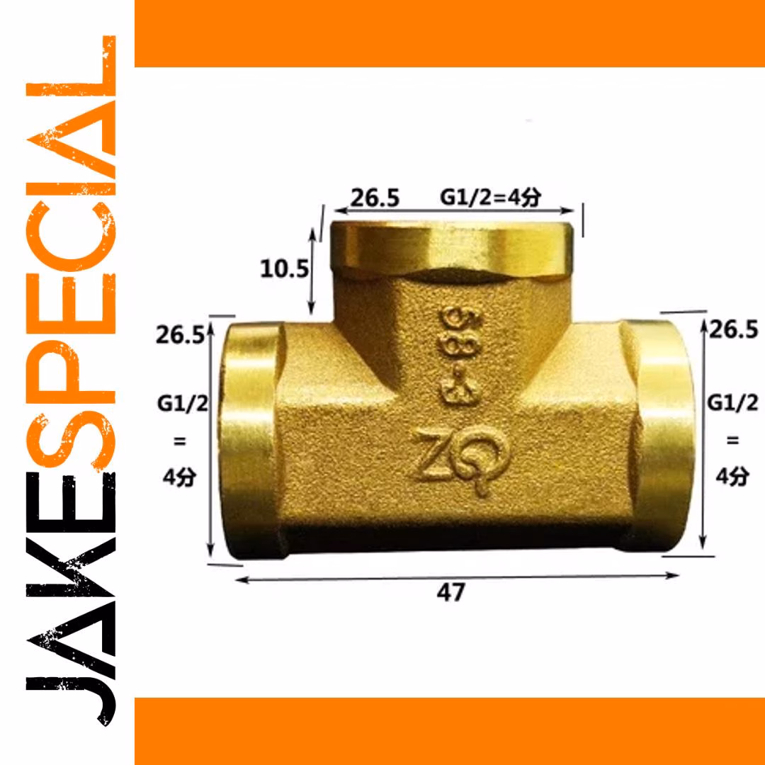 1/2 BSP Brass Tee Splitter Connector DN15 - Image 7