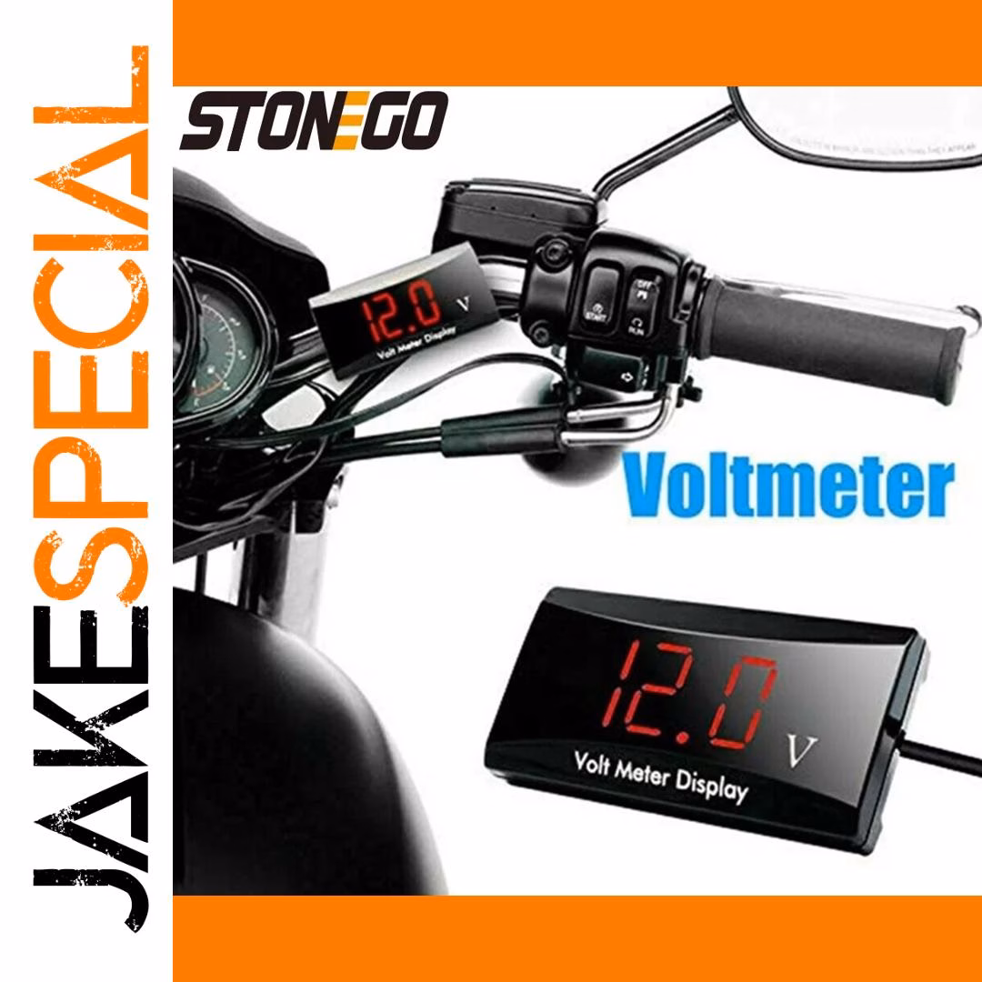 12V Mini Waterproof LED Voltmeter with Alarm - Image 2