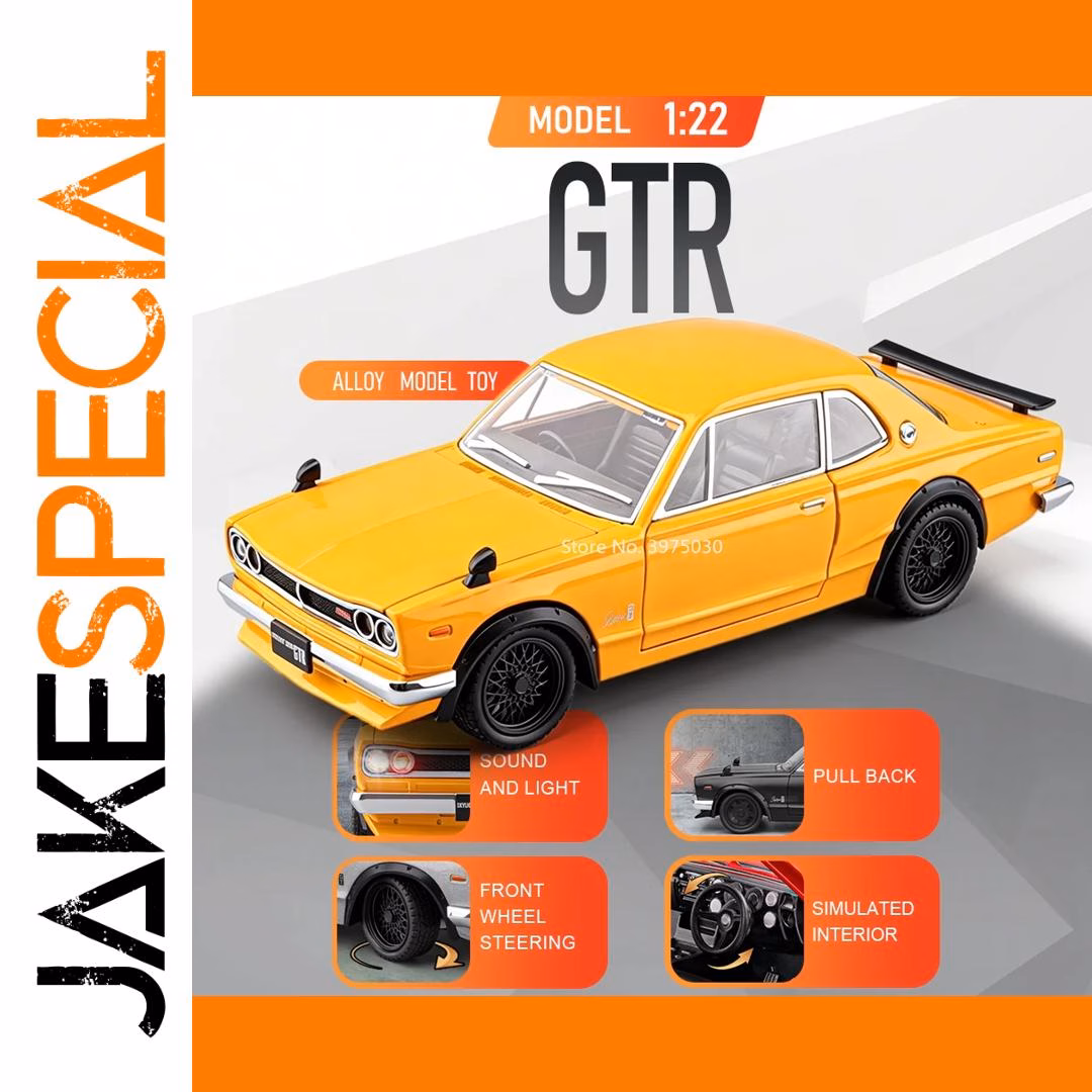 GTR C8 1:22 Scale Diecast Model - Yellow