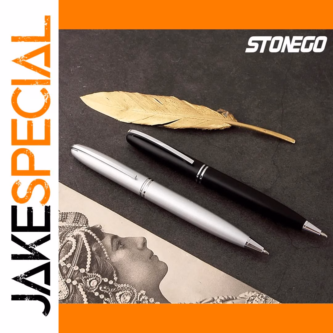 Retractable Metal Ballpoint Pen Silver 1.0mm - Image 6