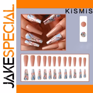 24Pcs Long Press-On Nails Set with Designs
