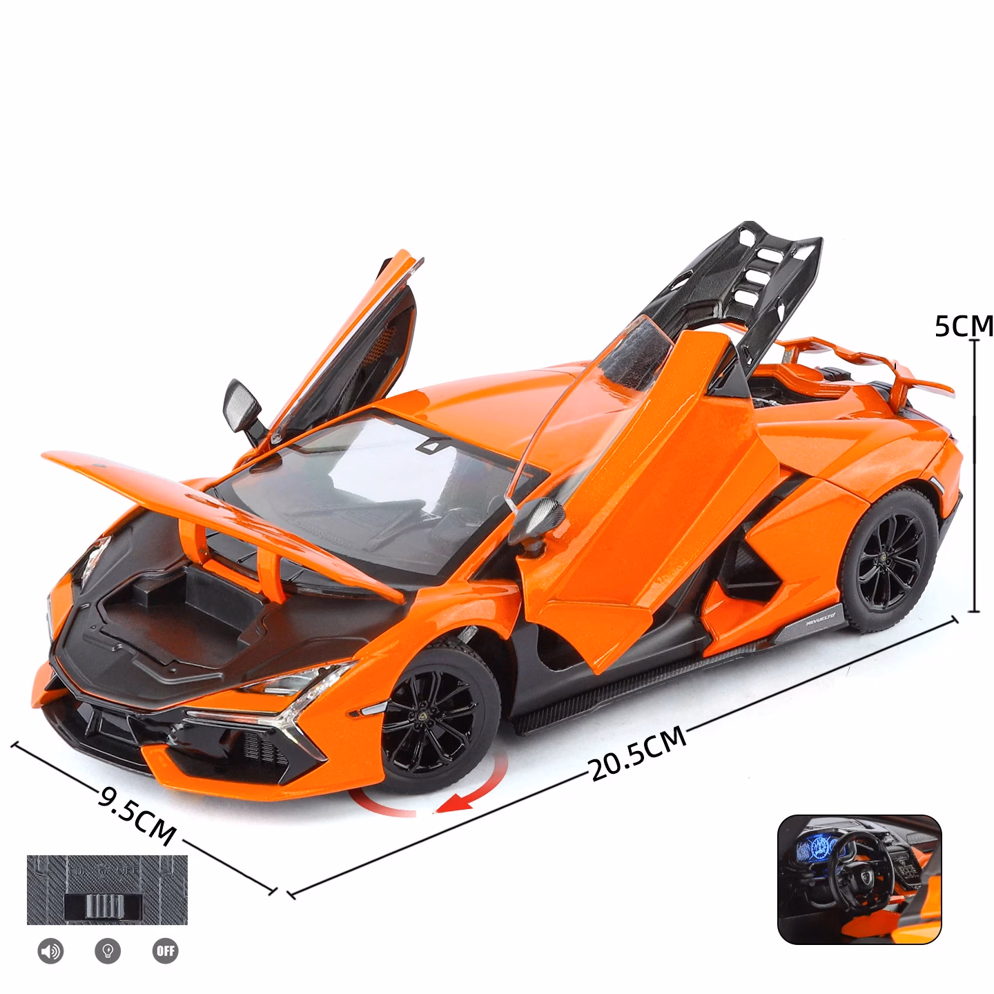 1:24 Scale Lamborghini Aventador Model Car - Image 6