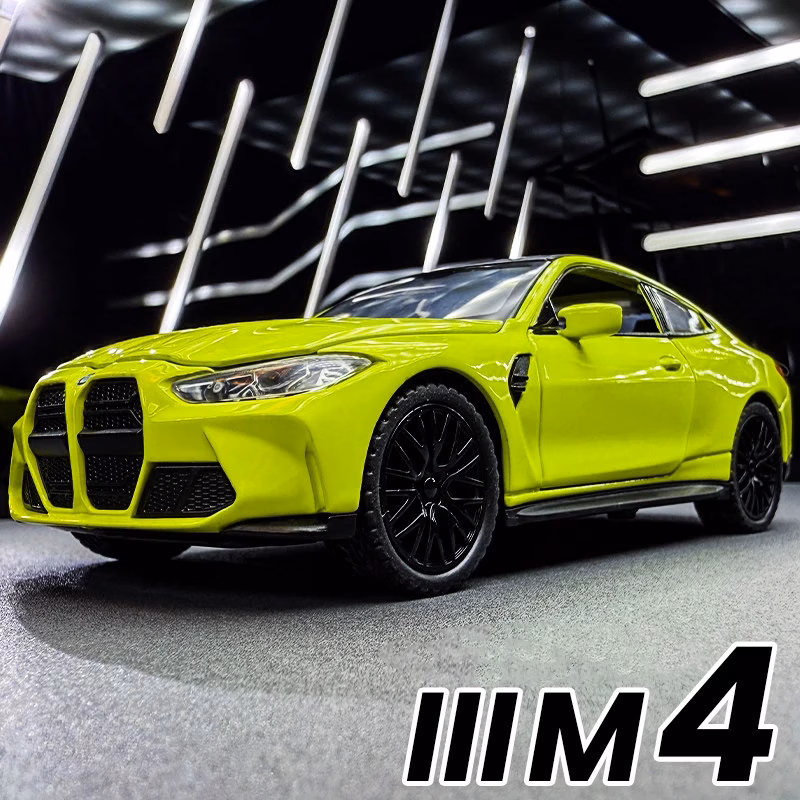 M4 Alloy Model Car 1:32 Scale Neon Yellow