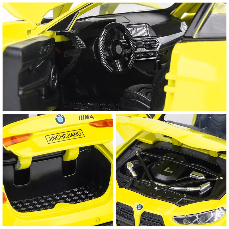 M4 Alloy Model Car 1:32 Scale Neon Yellow - Image 5