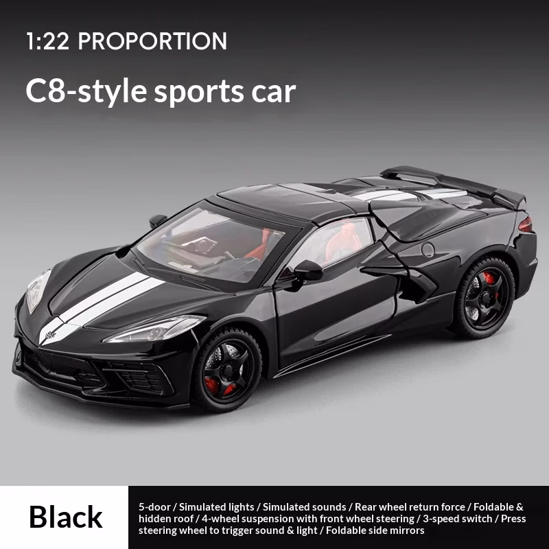 Corvette C8 Convertible 1:22 Scale Die-Cast Model - Image 9