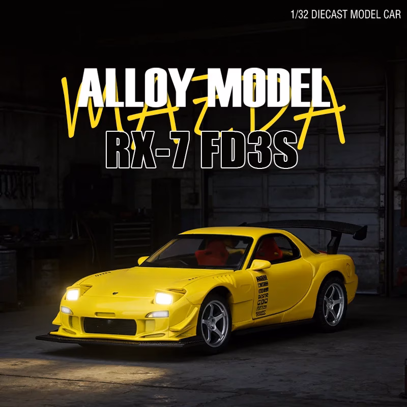 Retro Classic RX7 1:32 Diecast Car Model - Image 4