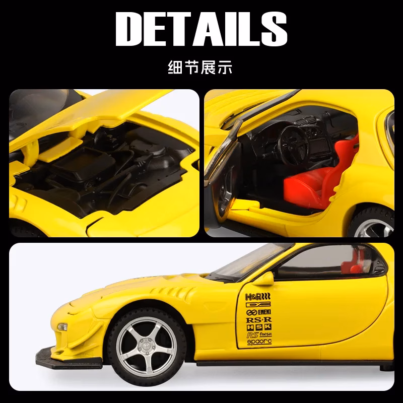 Retro Classic RX7 1:32 Diecast Car Model - Image 5