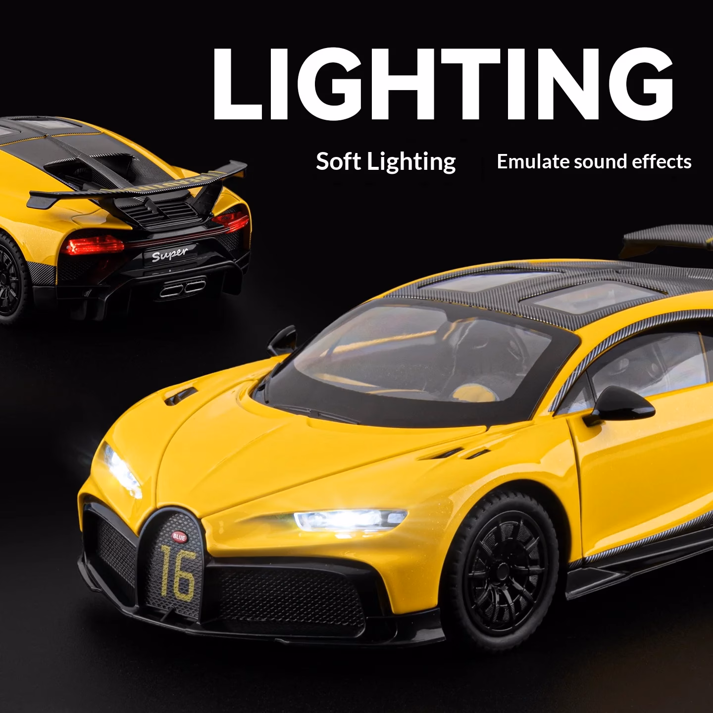 Chiron 1/24 Scale Die-Cast Model in Blue - Image 4