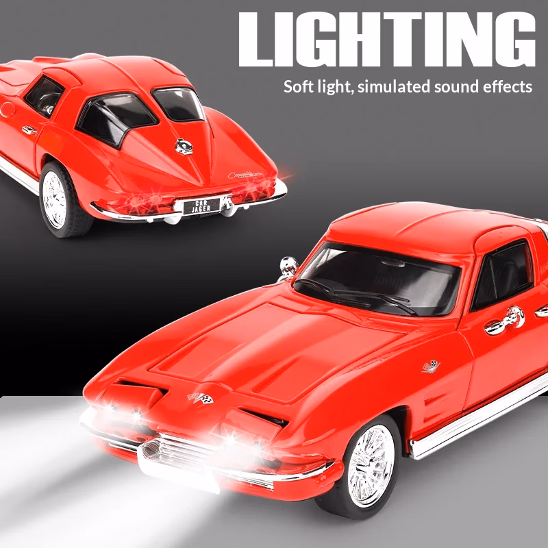 Chevrolet Corvette C2 1:32 Scale Model Red - Image 3