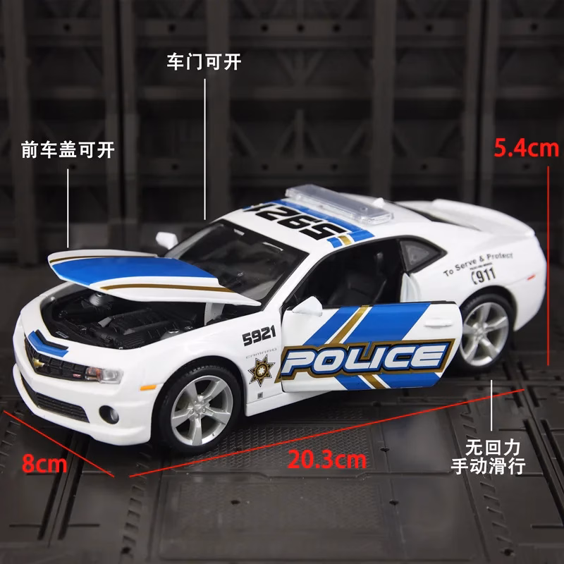 1:24 Chevrolet Camaro Police Model Diecast Car - Image 6