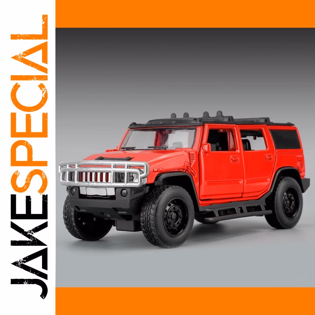 1:32 H2 Off Road SUV Diecast Model Red - Image 7