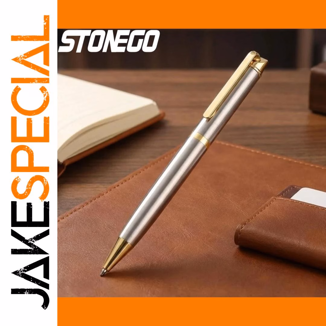 Elegant Metal Ballpoint Pen with Gold Accents