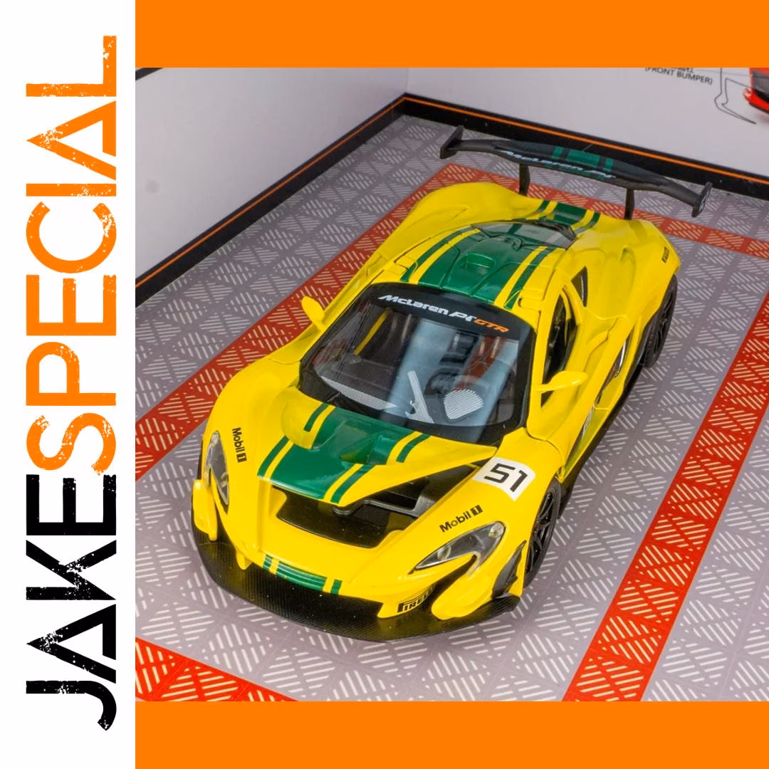 1:24 P1 GT Alloy Car Model - White with Stripes - Image 4